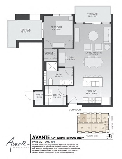 Floor plan for 1 bed, 1 bath, 815 sqft